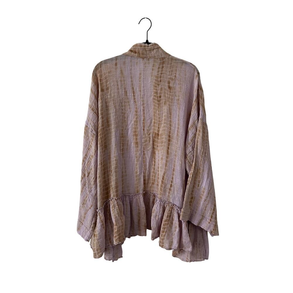 Free People FP One Oversized Gauze Ruffle Open Front Cardigan Size M/L - Picture 2 of 5